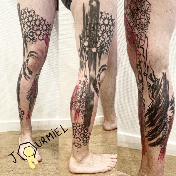 Tatouage graphique paris trash polka