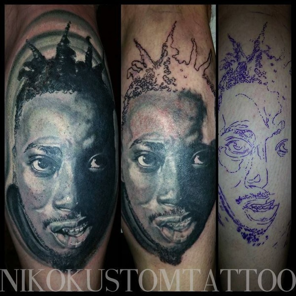 Tatouage réaliste rap wu‑tang clan odb