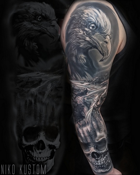 Tattoo cover paris tatouage recouvrement réaliste aigle