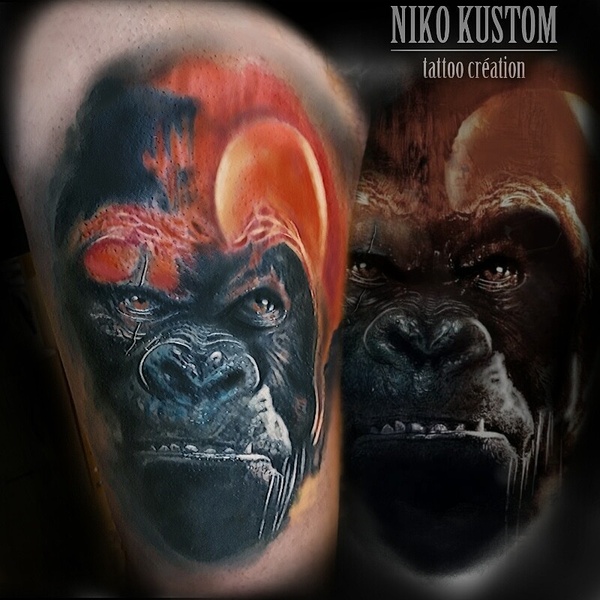 Tatouage réaliste king kong