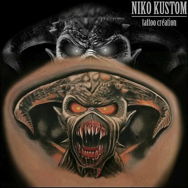 Tatouage réaliste iron maiden
