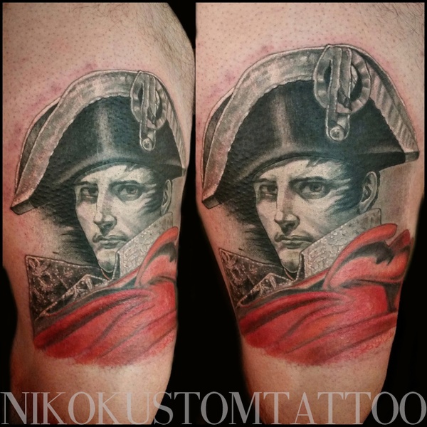 tatouage réaliste portait napoléon