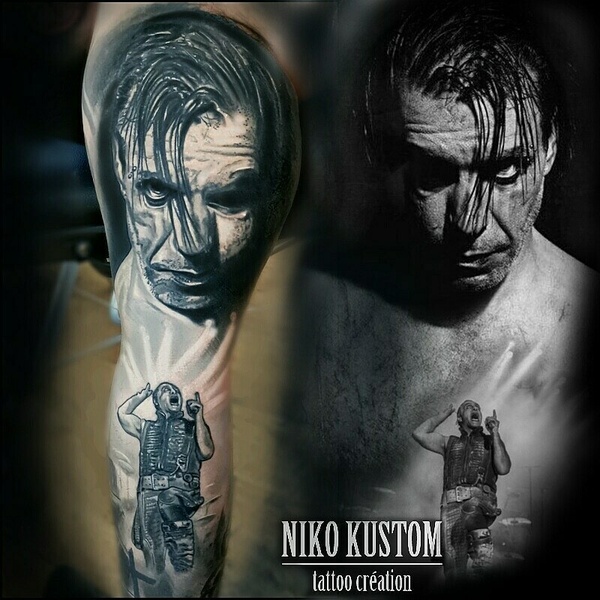 Tatouage réaliste portrait rammstein