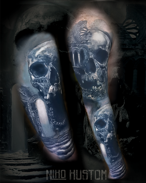 Tatouage crane gothique 