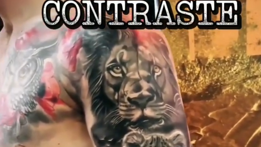 Tatouage lion famille 