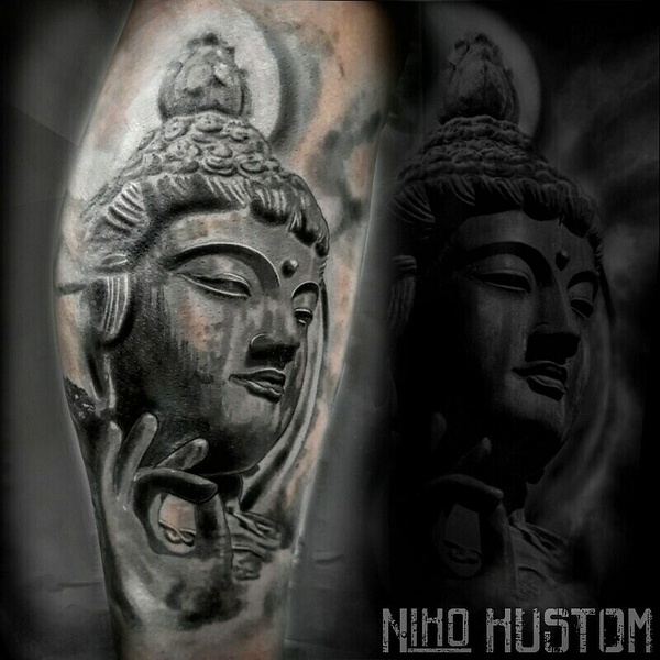 Tatouage réaliste bouddha