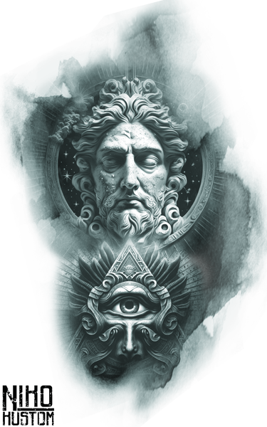 tatouage mythologie grec kronos zeus poseidon