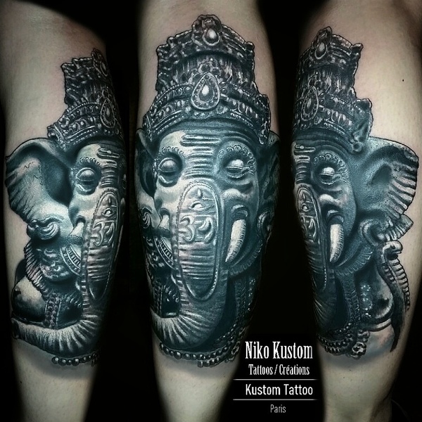 Tatouage réaliste  hindouisme ganesh