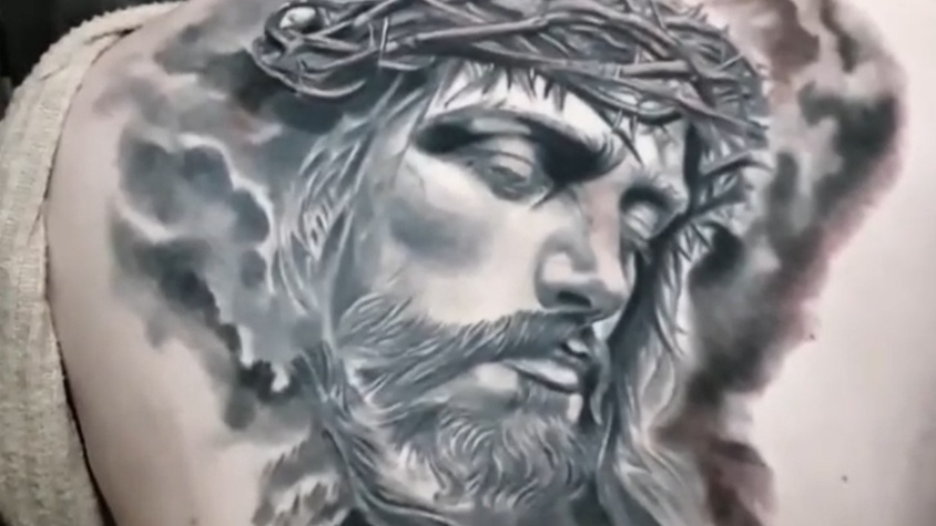 Portrait jésus tatouage