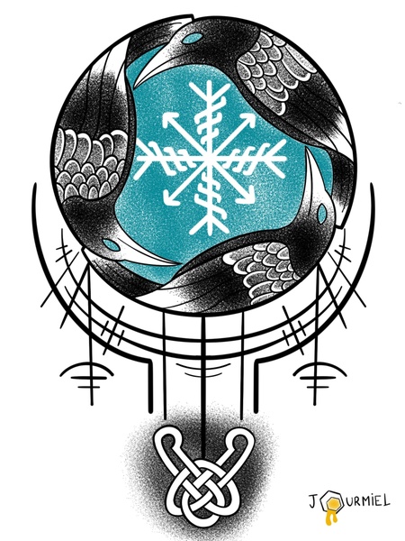 Tatouage corbeau odin